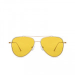 Unisex Yellow Lens & Gold-Toned Aviator Sunglasses 148395