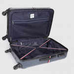 Unisex Navy Blue Hard 4 Wheels 360-Degree Rotation Medium Trolley Bag